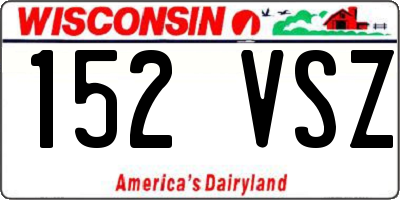 WI license plate 152VSZ