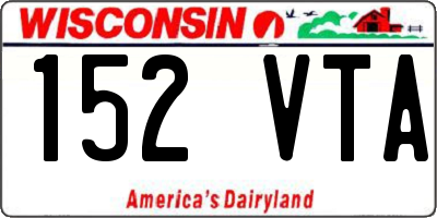 WI license plate 152VTA
