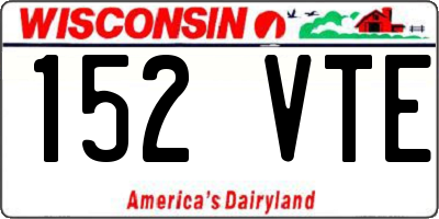 WI license plate 152VTE