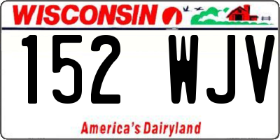 WI license plate 152WJV