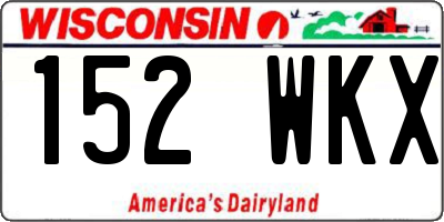 WI license plate 152WKX