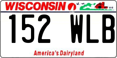 WI license plate 152WLB