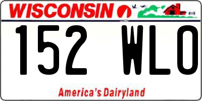 WI license plate 152WLO