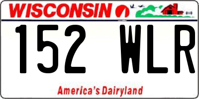 WI license plate 152WLR