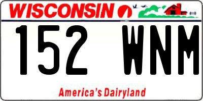WI license plate 152WNM