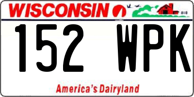 WI license plate 152WPK