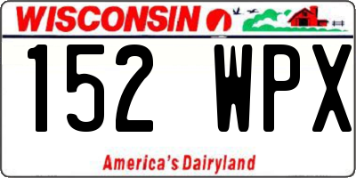 WI license plate 152WPX