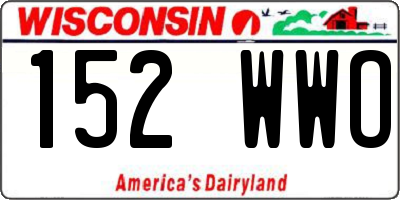 WI license plate 152WWO