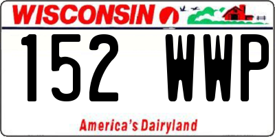 WI license plate 152WWP