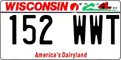 WI license plate 152WWT