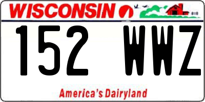 WI license plate 152WWZ