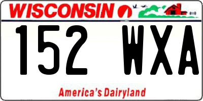 WI license plate 152WXA