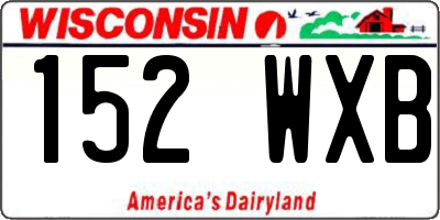 WI license plate 152WXB