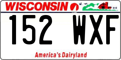 WI license plate 152WXF