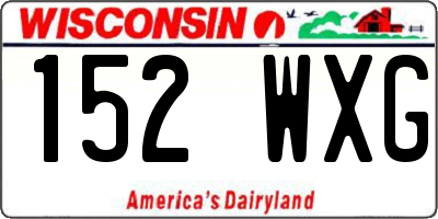 WI license plate 152WXG
