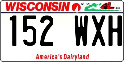 WI license plate 152WXH