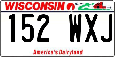 WI license plate 152WXJ