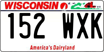 WI license plate 152WXK