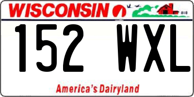 WI license plate 152WXL