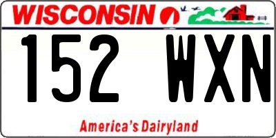 WI license plate 152WXN