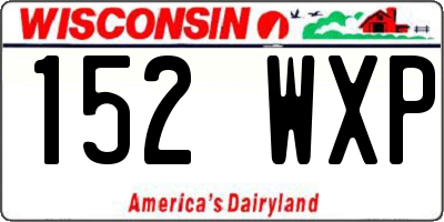 WI license plate 152WXP