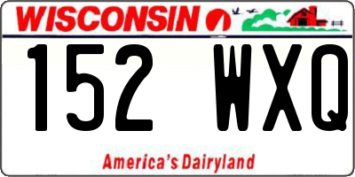 WI license plate 152WXQ