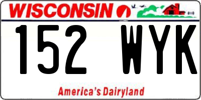 WI license plate 152WYK