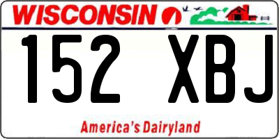 WI license plate 152XBJ