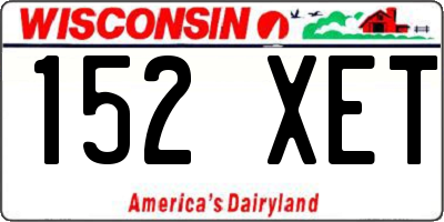 WI license plate 152XET