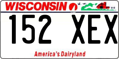 WI license plate 152XEX