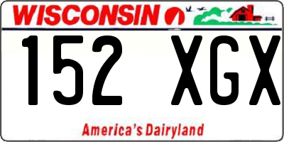 WI license plate 152XGX