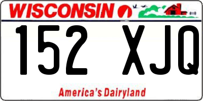 WI license plate 152XJQ