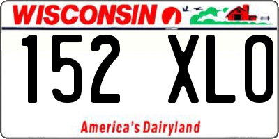 WI license plate 152XLO