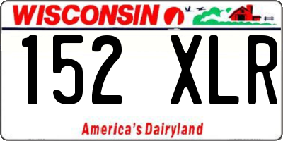 WI license plate 152XLR
