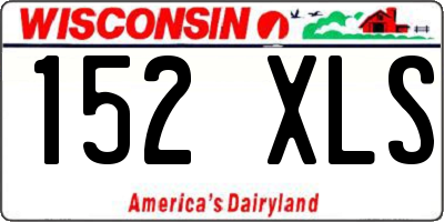 WI license plate 152XLS