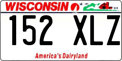 WI license plate 152XLZ