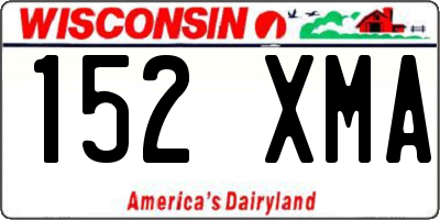 WI license plate 152XMA