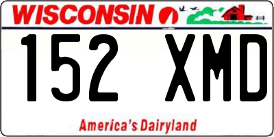 WI license plate 152XMD