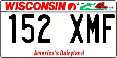 WI license plate 152XMF