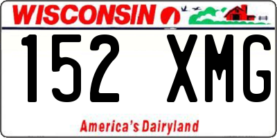 WI license plate 152XMG