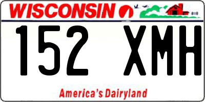 WI license plate 152XMH