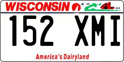 WI license plate 152XMI