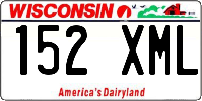 WI license plate 152XML