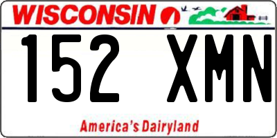 WI license plate 152XMN