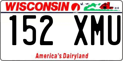 WI license plate 152XMU