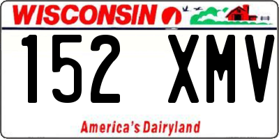 WI license plate 152XMV