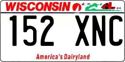 WI license plate 152XNC