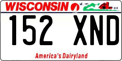 WI license plate 152XND