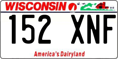 WI license plate 152XNF