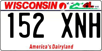 WI license plate 152XNH